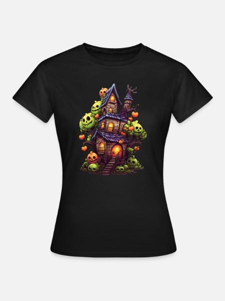 Anime Manga Spukhaus - Frauen T-Shirt - Schwarz