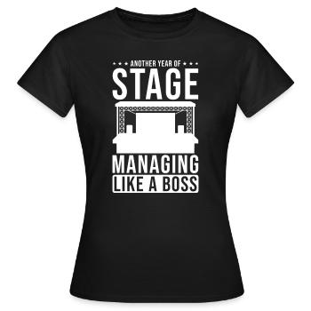 Stage Manager - Women's T-Shirt - black - Front - AI Model Female 172 dark (172cm)