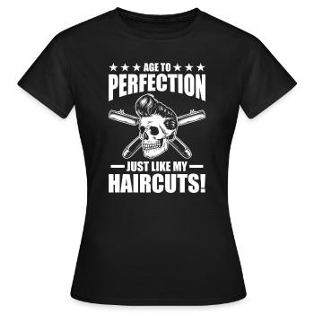 Cadeau d’anniversaire Barber Job - T-shirt Femme - noir - Devant - AI Model Female 172 dark (172cm)