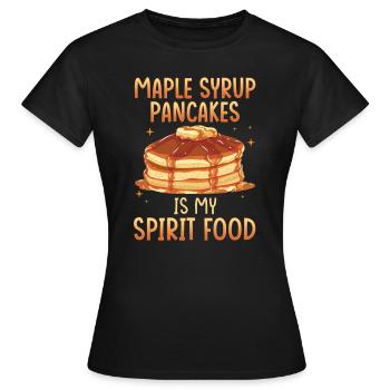 Les crêpes au sirop d’érable sont mon plat préféré - T-shirt Femme - noir - Devant - AI Model Female 172 dark (172cm)