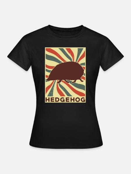 Igel Retro Vintage - Frauen T-Shirt - Schwarz