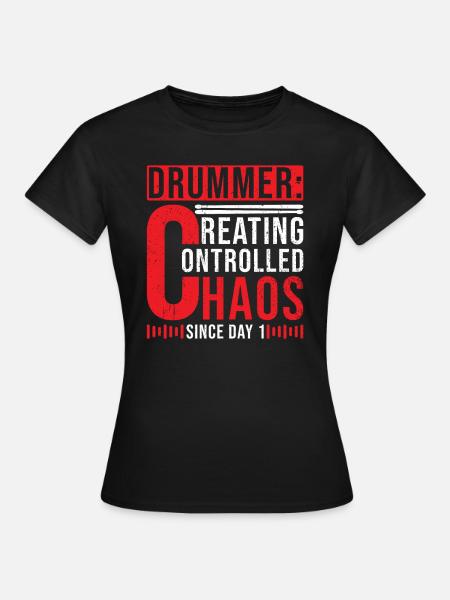 Schlagzeuger Schlagzeug Geschenk - Frauen T-Shirt - Schwarz