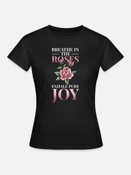 pétales de rose roses arôme de roseraie parfum de rose - T-shirt Femme - noir