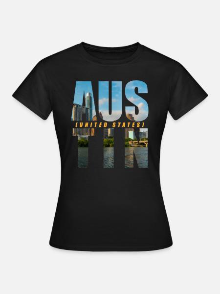 Austin USA Souvenir - Frauen T-Shirt - Schwarz
