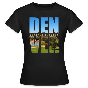 Denver USA Souvenir - Frauen T-Shirt - Schwarz - Vorne - AI Model Female 172 dark (172cm)