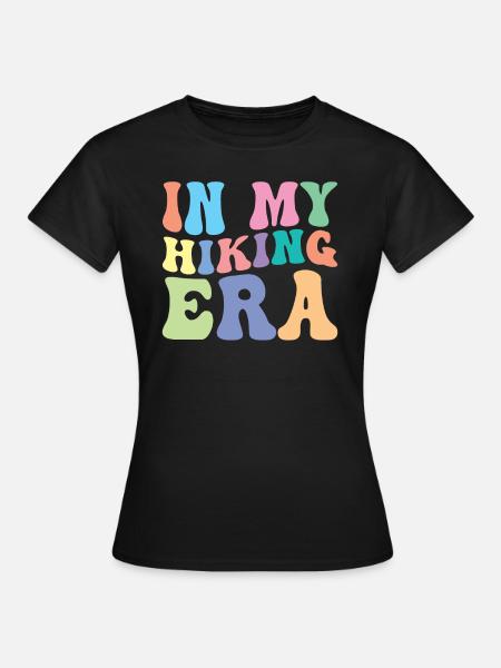 Wandern Wanderer Retro Groovy - Frauen T-Shirt - Schwarz