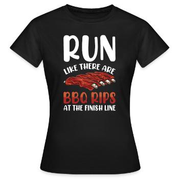 Ligne d’arrivée du marathonien de marathon Dire drôle - T-shirt Femme - noir - Devant - AI Model Female 172 dark (172cm)