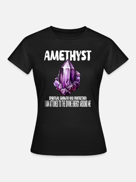 Amethyst Kristall - Frauen T-Shirt - Schwarz