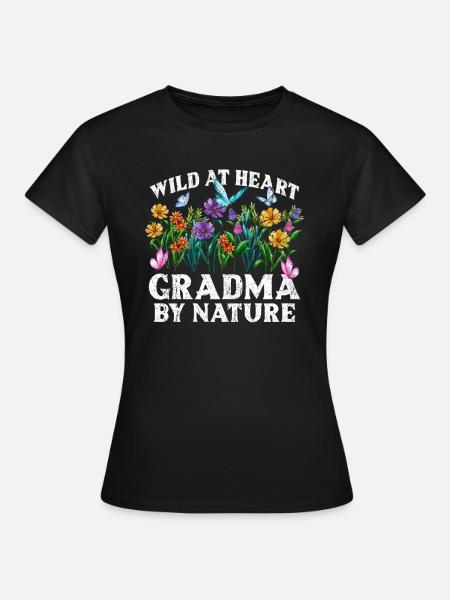 Oma Wildblume Blumen Natur Liebe - Frauen T-Shirt - Schwarz