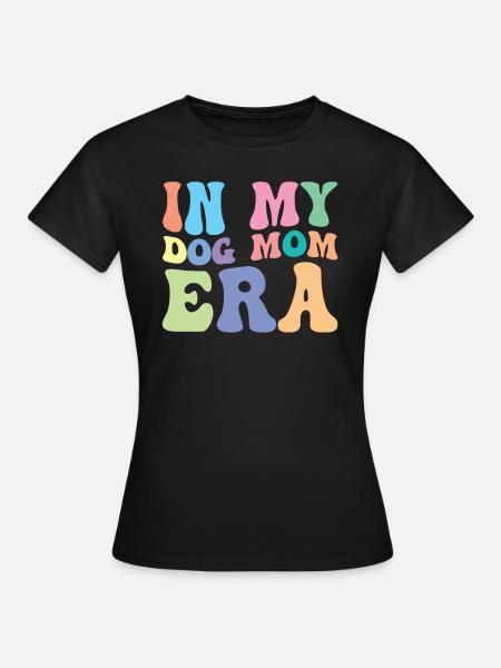 Dog Mom Retro Groovy In My Dog Mom Era - Vrouwen T-shirt - zwart