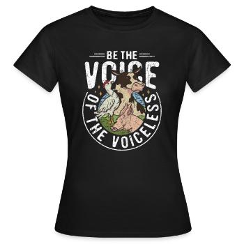 Droits des animaux Vegan Soyez la voix des sans-voix - T-shirt Femme - noir - Devant - AI Model Female 172 dark (172cm)