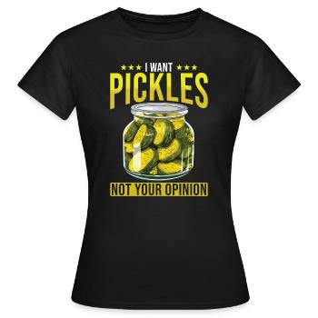 Pickles Lover concombre mariné cadeau - T-shirt Femme - noir - Devant - AI Model Female 172 dark (172cm)