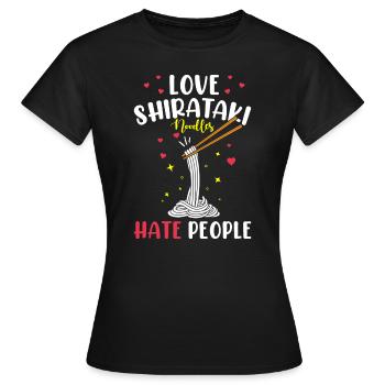 Shiritaki Nudeln - Frauen T-Shirt - Schwarz - Vorne - AI Model Female 172 dark (172cm)