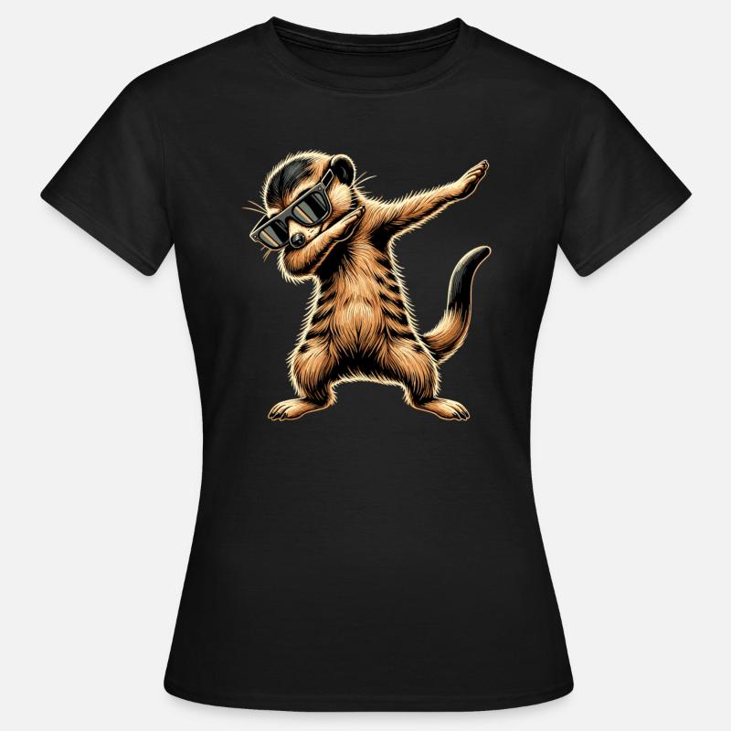 Dabbing Erdmännchen mit Sonnenbrille Cool Erdmännchen - Frauen T-Shirt - Schwarz