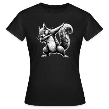 Tamponner l’écureuil - T-shirt Femme - noir - Devant - AI Model Female 172 dark (172cm)