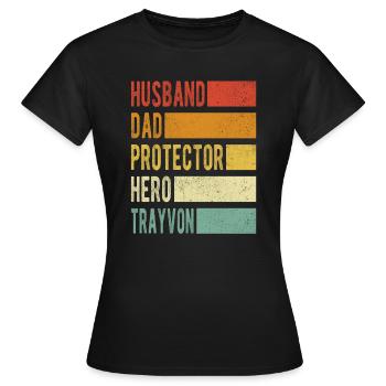 Cadeau de papa nom de Trayvon - T-shirt Femme - noir - Devant - AI Model Female 172 dark (172cm)