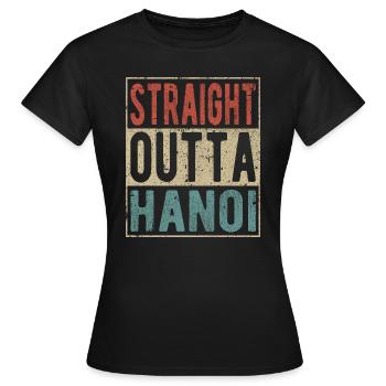 Tout droit sortie de Hanoï - T-shirt Femme - noir - Devant - AI Model Female 172 dark (172cm)