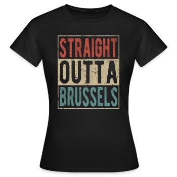Direkt aus Brüssel - Frauen T-Shirt - Schwarz - Vorne - AI Model Female 172 dark (172cm)