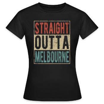 Direkt aus Melbourne heraus - Frauen T-Shirt - Schwarz - Vorne - AI Model Female 172 dark (172cm)
