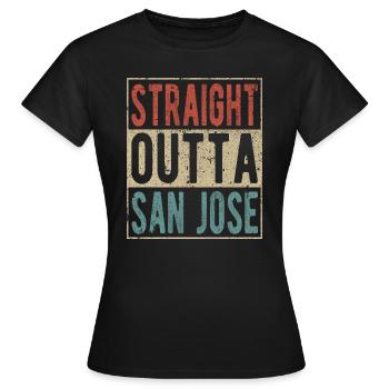 Direkt aus San Jose heraus - Frauen T-Shirt - Schwarz - Vorne - AI Model Female 172 dark (172cm)