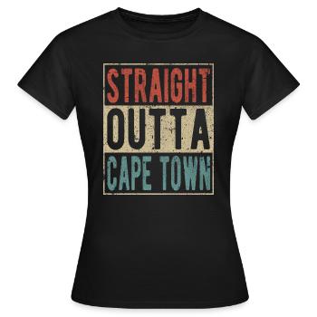 Direkt aus Kapstadt heraus - Frauen T-Shirt - Schwarz - Vorne - AI Model Female 172 dark (172cm)