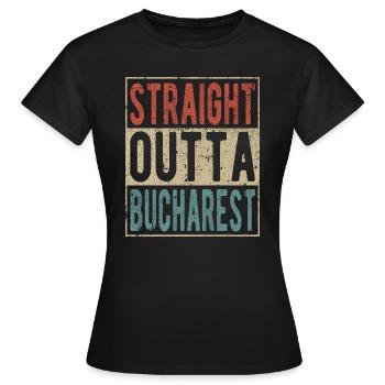 Direkt aus Bukarest heraus - Frauen T-Shirt - Schwarz - Vorne - AI Model Female 172 dark (172cm)