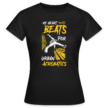Urban Parkour Athlet Freerunning - Frauen T-Shirt - Schwarz - Vorne - AI Model Female 172 dark (172cm)