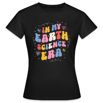 Earth Science Student Groovy Vintage - Women's T-Shirt - black - Front - AI Model Female 172 dark (172cm)