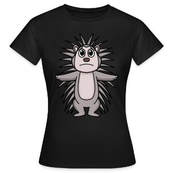 Stachelschwein Traurig - Trauriges Stachelschwein - Frauen T-Shirt - Schwarz - Vorne - AI Model Female 172 dark (172cm)