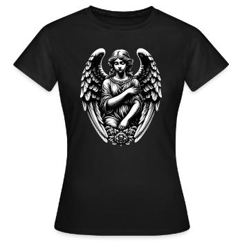 Mournful Gothic Angel: Artistic Elegance - Women's T-Shirt - black - Front - AI Model Female 172 dark (172cm)