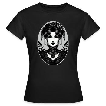 Portrait de femme gothique victorienne - T-shirt Femme - noir - Devant - AI Model Female 172 dark (172cm)