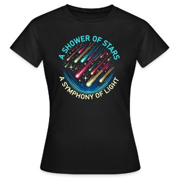 Meteorschauer Astronomie Komet Astronom Meteor - Frauen T-Shirt - Schwarz - Vorne - AI Model Female 172 dark (172cm)