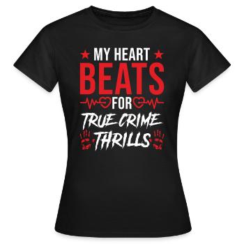 True Crime Addicted Serial Killer Uhr - Frauen T-Shirt - Schwarz - Vorne - AI Model Female 172 dark (172cm)