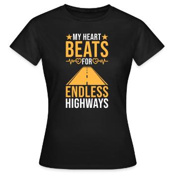 Conception professionnelle de chauffeurs de camions longue distance - T-shirt Femme - noir - Devant - AI Model Female 172 dark (172cm)