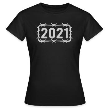 Anniversaire Vintage 2021 Fil de fer barbelé - T-shirt Femme - noir - Devant - AI Model Female 172 dark (172cm)