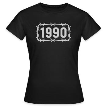 Anniversaire Vintage 1990 fil de fer barbelé - T-shirt Femme - noir - Devant - AI Model Female 172 dark (172cm)