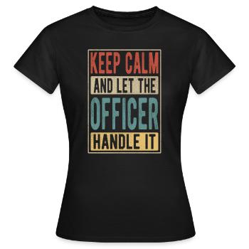 Cadeau rétro d’officier - T-shirt Femme - noir - Devant - AI Model Female 172 dark (172cm)