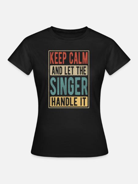 Singer Retro Geschenk - Frauen T-Shirt - Schwarz