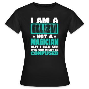 Assistante médicale - T-shirt Femme - noir - Devant - AI Model Female 172 dark (172cm)