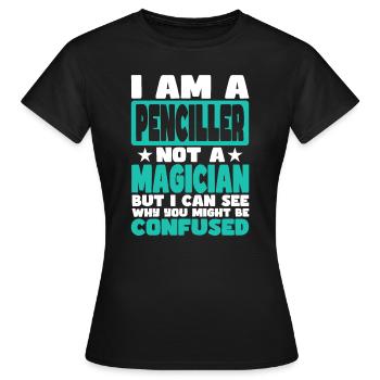 Penciller - Women's T-Shirt - black - Front - AI Model Female 172 dark (172cm)