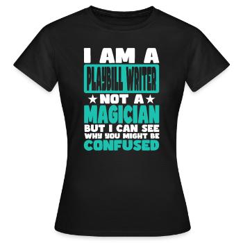 Rédacteur d’affiches - T-shirt Femme - noir - Devant - AI Model Female 172 dark (172cm)