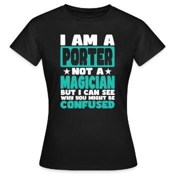 Porteur - T-shirt Femme - noir - Devant - AI Model Female 172 dark (172cm)