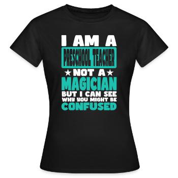 Preschool Teacher - Women's T-Shirt - black - Front - AI Model Female 172 dark (172cm)