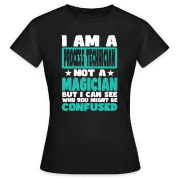 Process Technician - Women's T-Shirt - black - Front - AI Model Female 172 dark (172cm)