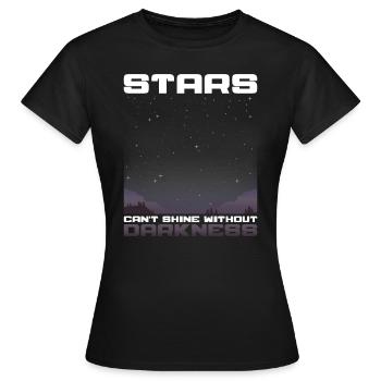 Sterne leuchten mit Dunkelheit - Frauen T-Shirt - Schwarz - Vorne - AI Model Female 172 dark (172cm)