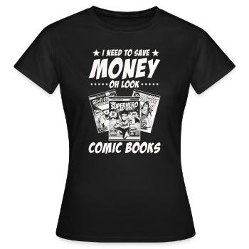 Comic Books Collector - Women's T-Shirt - black - Front - AI Model Female 172 dark (172cm)