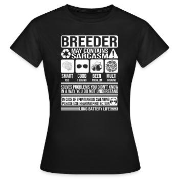 Éleveur Sarcasme drôle Cadeau Éleveur - T-shirt Femme - noir - Devant - AI Model Female 172 dark (172cm)
