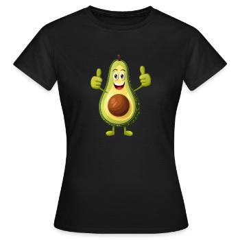 Happy Avocado Thumbs Up - T-shirt Femme - noir - Devant - AI Model Female 172 dark (172cm)