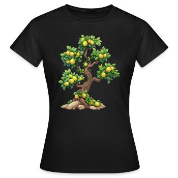 Zitronenbaum Naturidylle Erfrischung - Frauen T-Shirt - Schwarz - Vorne - AI Model Female 172 dark (172cm)