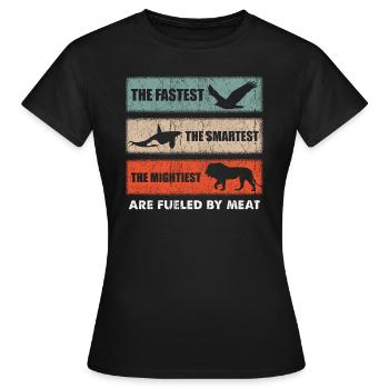 Les plus rapides, les plus intelligents, les plus puissants sont - T-shirt Femme - noir - Devant - AI Model Female 172 dark (172cm)